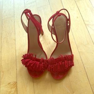 Banana republic honey fringe heels sandals